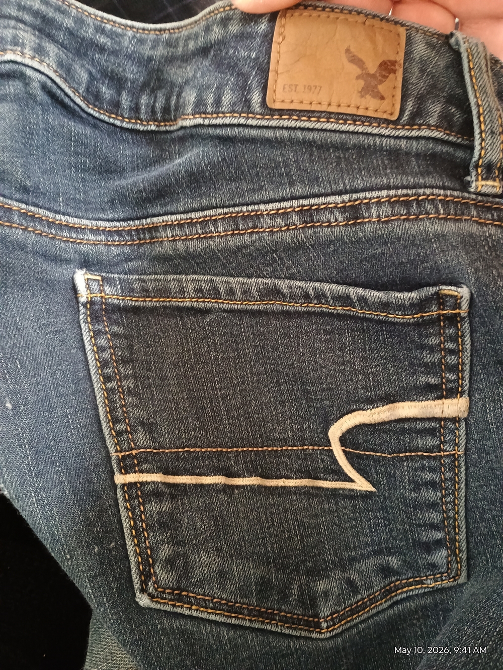 American Eagle Outfitters Skinny Straight Leg Jeans in Dark Blue Denim